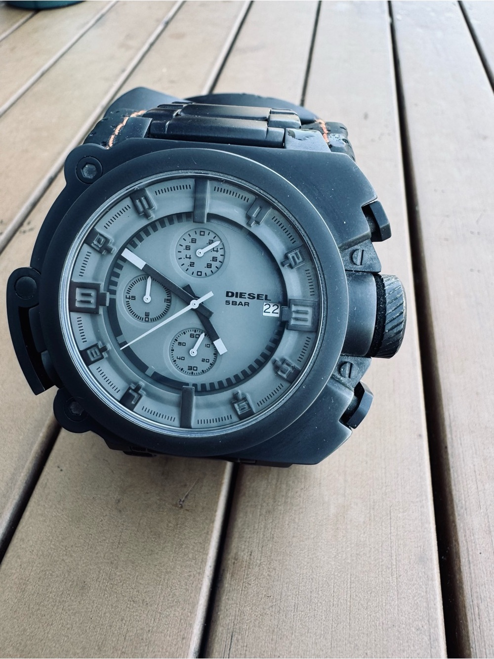 Diesel Black and Gray Multi-Dial Chronograph Watch